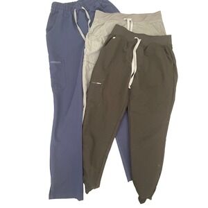 FIGS Technical Collection Women Scrub Pants Lot of 3 Navy Grey Black Small S ST